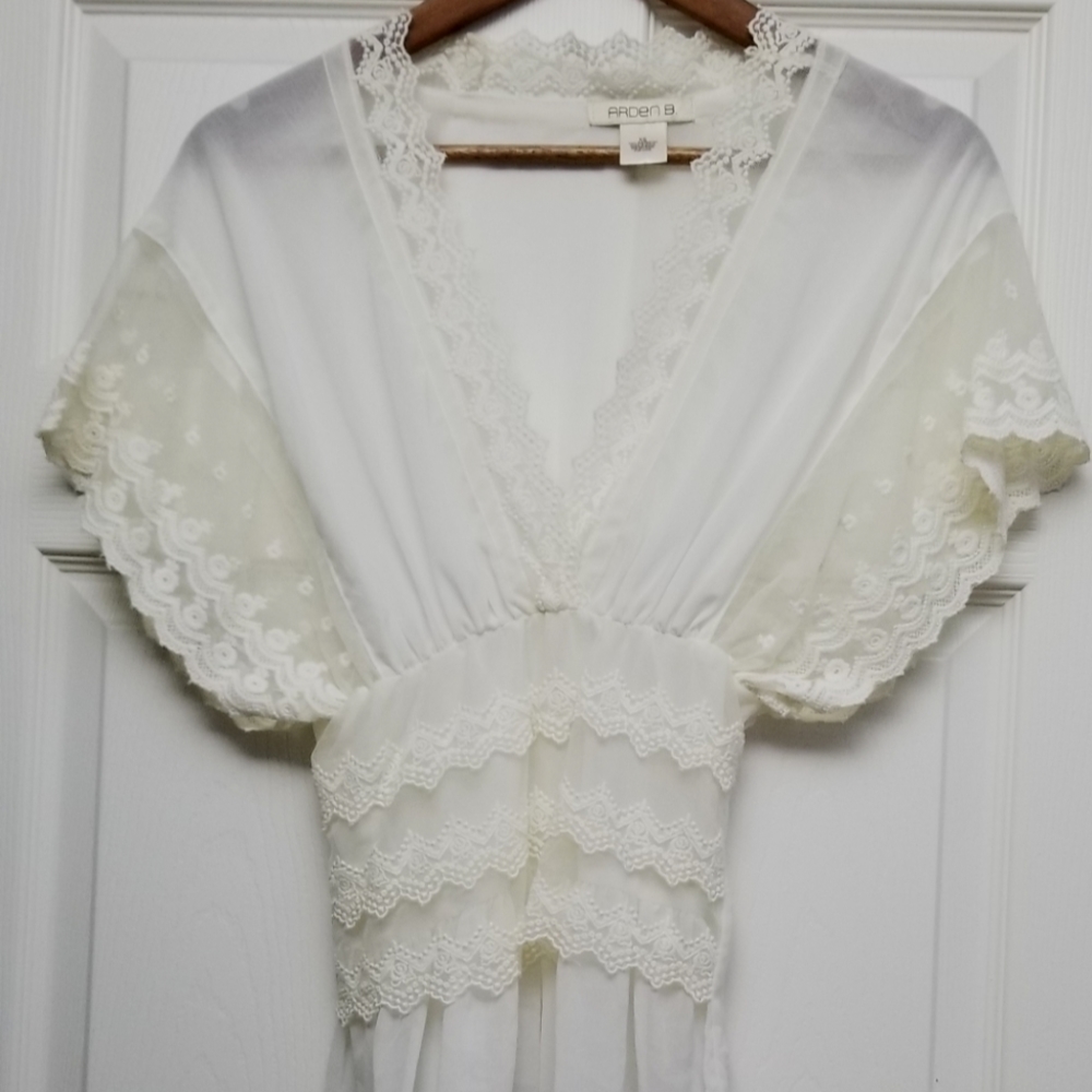 NWOT Lace V-neck Blouse
